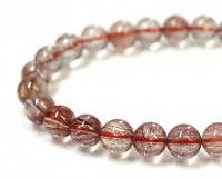 レッドルチル ブレスレット 7.5mm玉 No.17 最高級（5A）|レッドルチルクォーツ（赤針水晶）