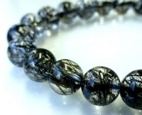 ブラックルチル （トルマリン）ブレスレット 8mm玉 No.46  [ 画像現物・一点物 ]  |ブレスレット|ブラックルチルクォーツ（黒針水晶）