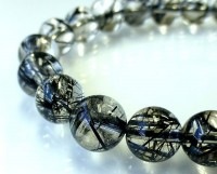 ブラックルチル （トルマリン）ブレスレット 8.5mm玉 No.47  [ 画像現物・一点物 ]  |ブレスレット|ブラックルチルクォーツ（黒針水晶）