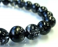 最高級（5A） ブラックルチル （トルマリン）ブレスレット 9.5mm玉 No.51  [ 画像現物・一点物 ]  |ブレスレット|ブラックルチルクォーツ（黒針水晶）