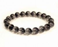 最高級（5A） ブラックルチル （二酸化チタン）ブレスレット 10mm玉 No.21  [ 画像現物・一点物 ]  |ブレスレット|ブラックルチルクォーツ（黒針水晶）