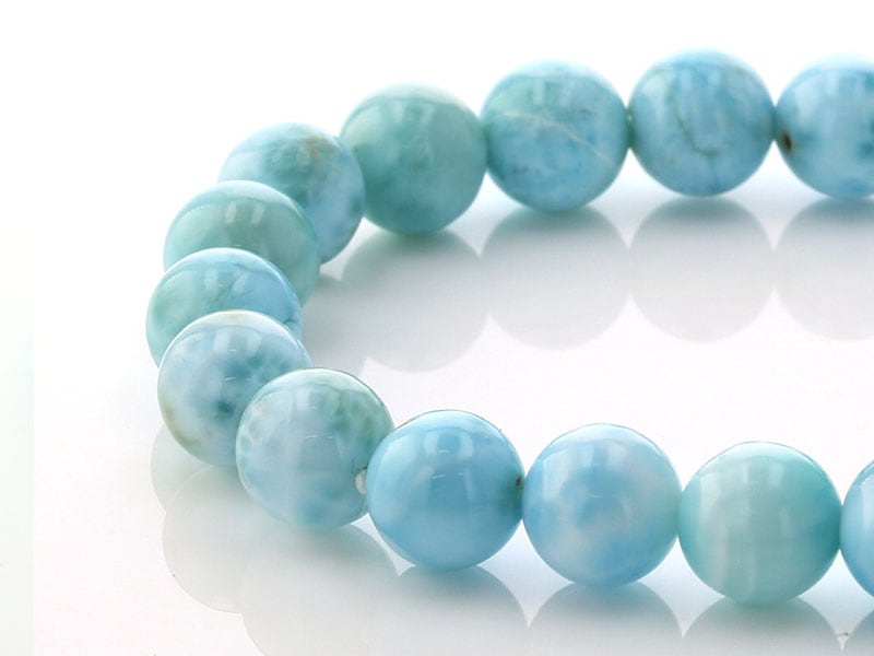 ラリマー（ドミニカ共和国産） ブレスレット 8mm玉 No.13｜最高級  