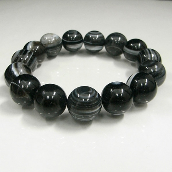 ブラック天眼石ブレスレット 14mm玉
