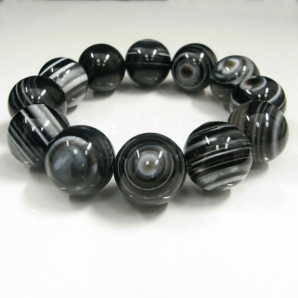 ブラック天眼石ブレスレット 18mm玉