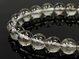 シルバールチル ブレスレット 9mm玉 No.10|シルバールチル（銀針水晶）