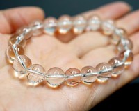 山梨県産　甲州乙女水晶 ブレスレット 証明書付 8mm玉 No. 6|日本産ブレスレット|山梨乙女水晶