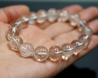 山梨県産　甲州乙女水晶 ブレスレット 証明書付 12〜12.5mm玉 No.12|日本産ブレスレット|山梨乙女水晶