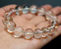 山梨県産　甲州乙女水晶 ブレスレット 証明書付 12mm玉 No. 13 |山梨産 水晶（乙女鉱山）|山梨乙女水晶