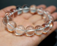 山梨県産　甲州乙女水晶 ブレスレット 証明書付 12〜12.5mm玉 No.18|日本産ブレスレット|山梨乙女水晶