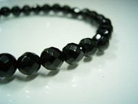 ブラックオニキス　64面カット珠ブレスレット　6mm珠|オニキスカット珠ブレスレット|オニキス