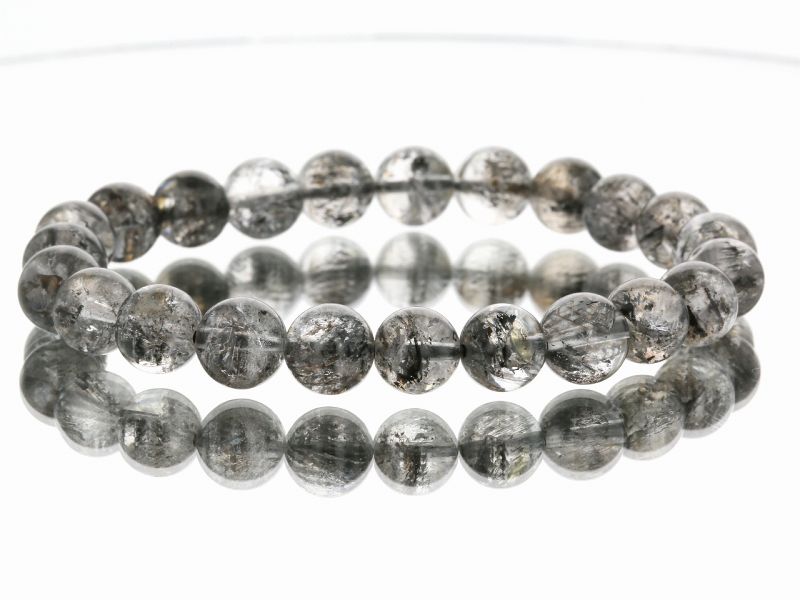 ヒマラヤ産 スティブナイト イン クォーツ ブレスレット 8mm玉 No.1