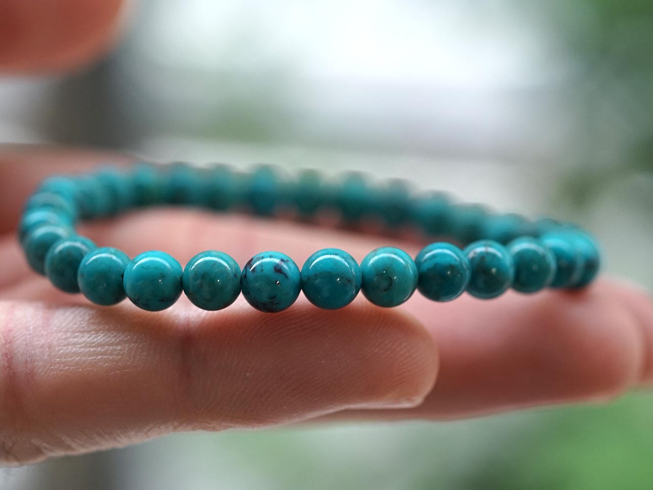 シャンテクレール　ブレスレット　ターコイズブルー ターコイズブルー 天然石ブレスレット SS021[品番：SMPE0000672