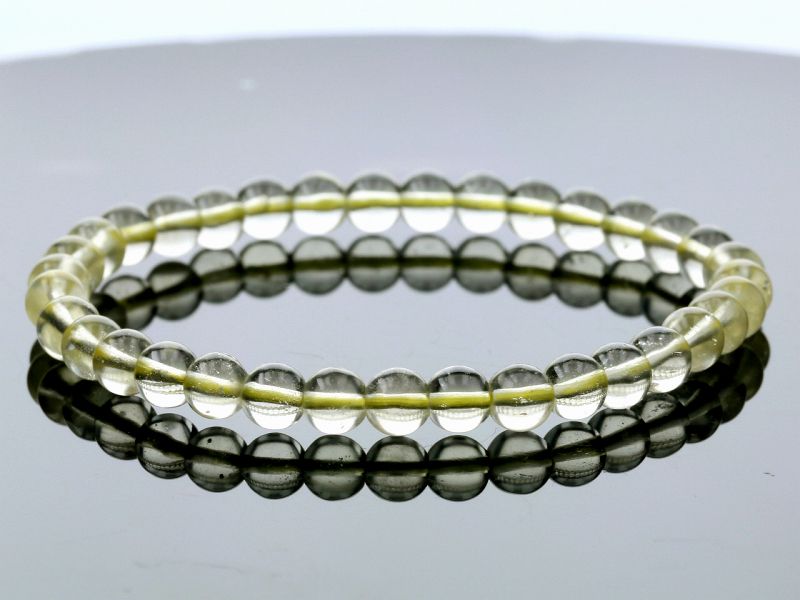 リビアングラス ブレスレット 5.5mm玉 No.4 （鑑別書付） 最高級