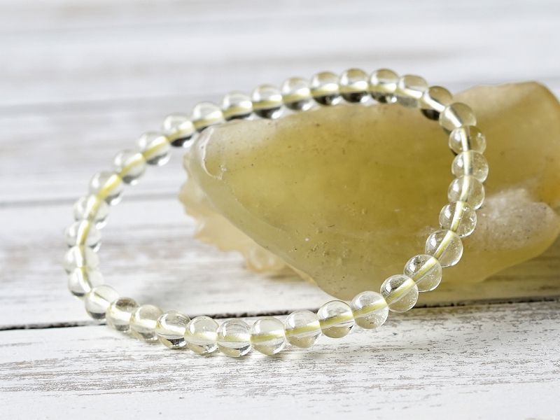 リビアングラス ブレスレット 5.5mm玉 No.4 （鑑別書付） 最高級