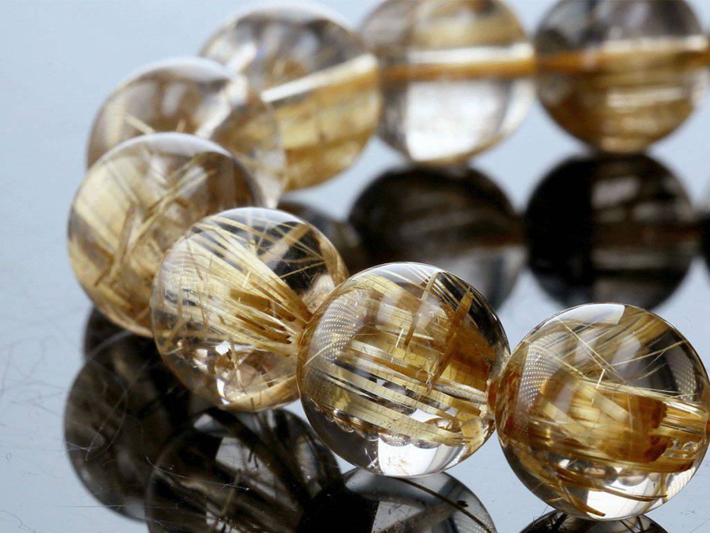 タイチンルチル ブレスレット 12mm玉 No.54 （鑑別書付） 最高級