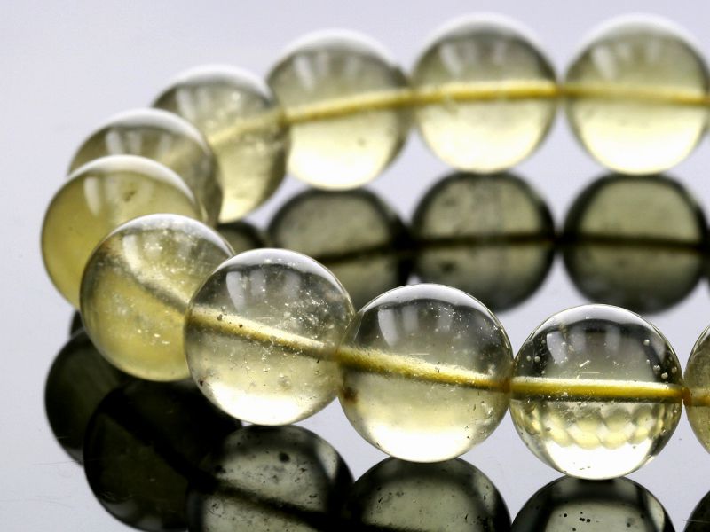 リビアングラス ブレスレット 13mm玉 No.17 （鑑別書付） 最高級