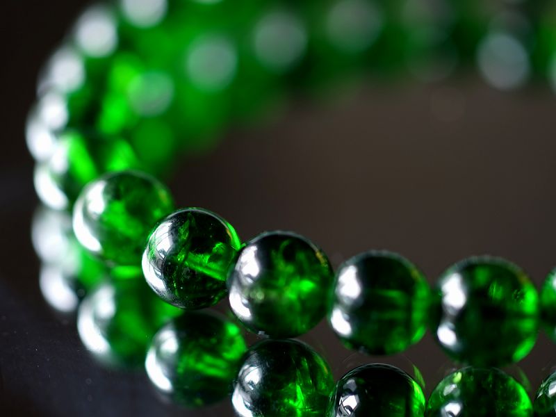 クロムダイオプサイト ブレスレット 7ミリ 16センチ位 クロムダイオプサイト ブレスレット 7mm 16.5cm 天然石