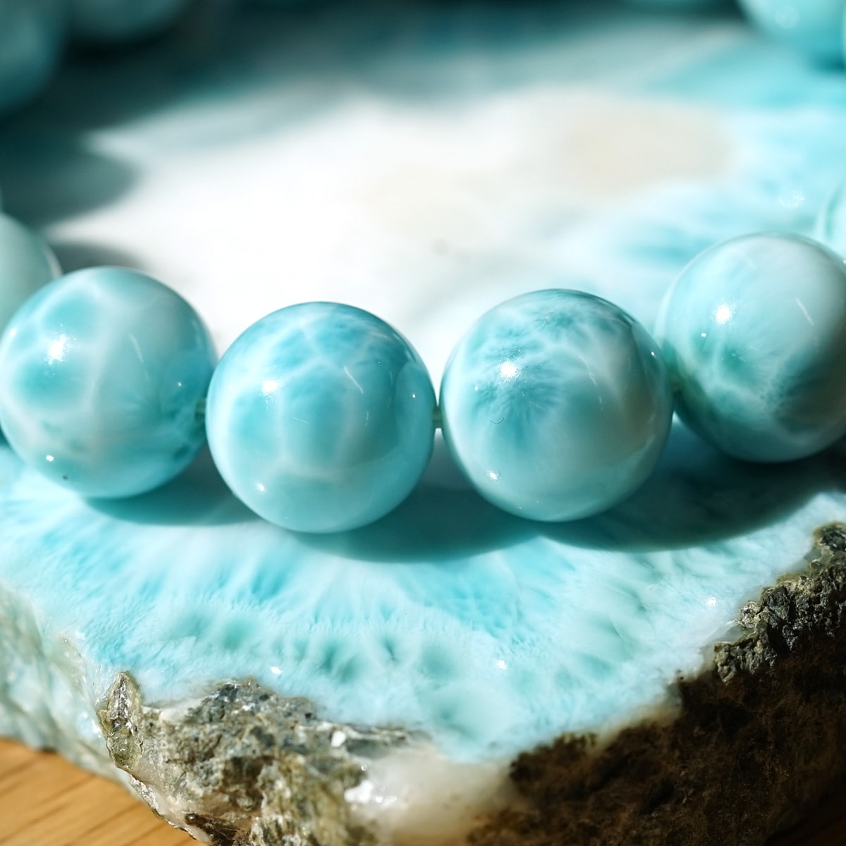 テンダードロップ 天然石 ラリマーブレスレット 【公式通販】