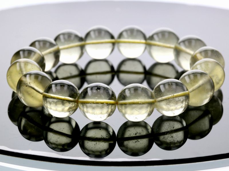 リビアングラス ブレスレット 14mm玉 No.18 （鑑別書付） 最高級