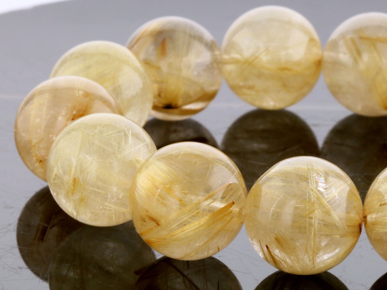 ⭐︎【天然】ゴールド ルチル クオーツ ブレスレット 17mm 高品質