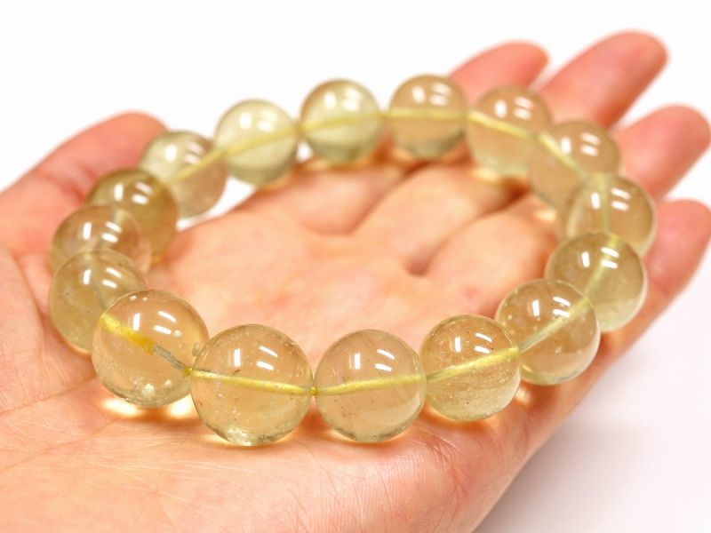 極上品透明感全珠リビアングラスブレスレット大玉約19㍉玉