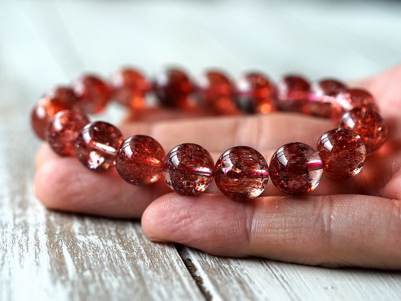 ストロベリークォーツ ブレスレット 12mm玉 No.2 最高級