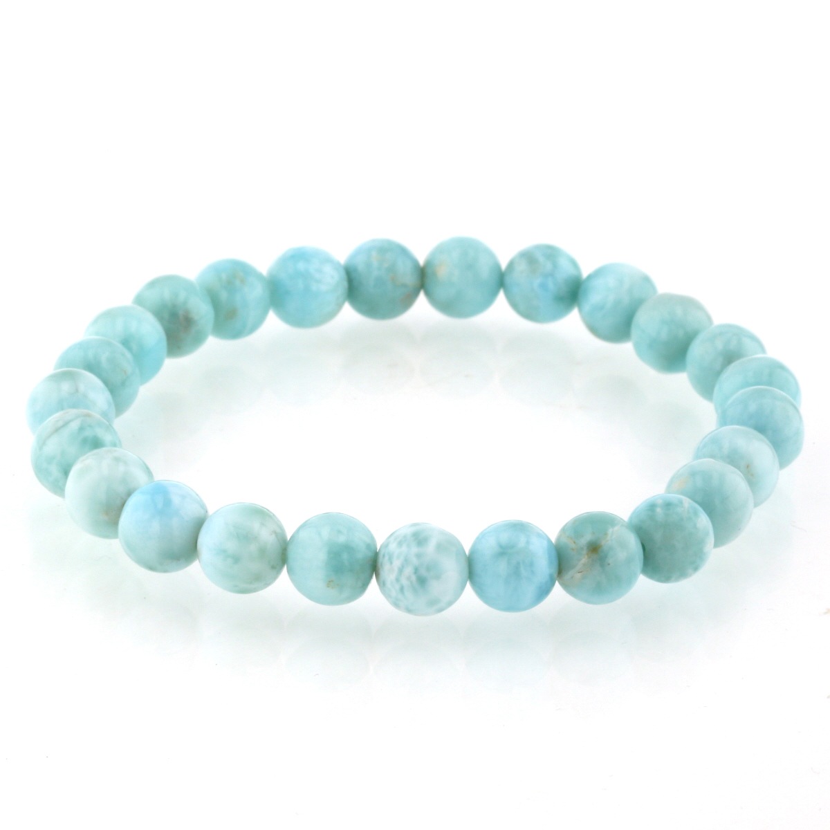 ラリマーのブレス 高品質+]ラリマーブレスレット（約8mm玉）☆現品動画あり - 埼玉県吉川