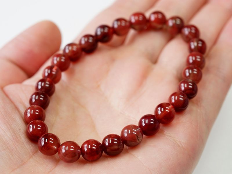 アンデシン（レッド） ブレスレット 7.5mm玉 No.7｜最高級