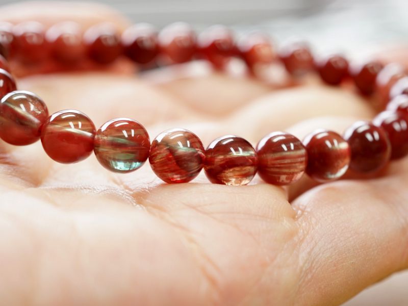 アンデシン（レッド） ブレスレット 7.5mm玉 No.7｜最高級