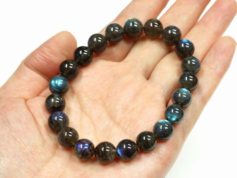 ☆高品質☆【ブレスレット】ラブラドライト (最高級) (約10mm) 高品質++]ラブラドライトブレスレット（約10.5mm玉） - 埼玉県