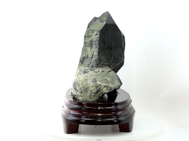 黒水晶 ガネーシャ彫物 (木製台座付き) No.66｜最高級パワーストーン