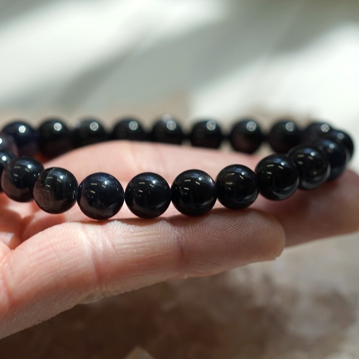 最高級（5A） ブラックスター アイオライト ブレスレット 10mm玉 No.20