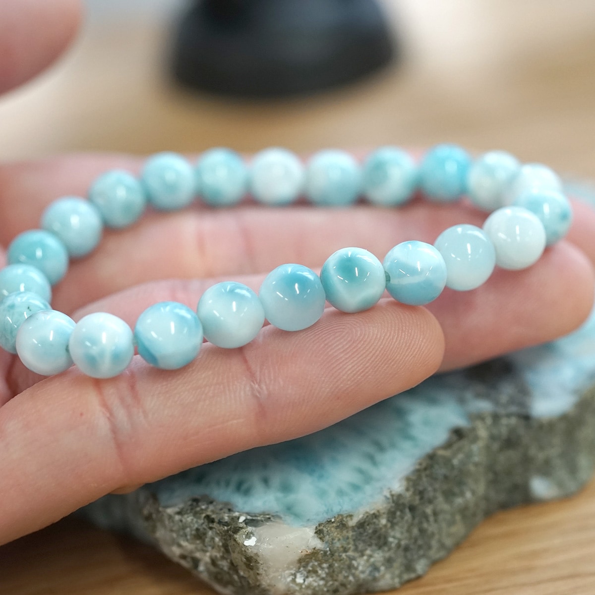 ラリマー ブレスレット 8mm玉 No.51 [ 画像現物・一点物 ]｜最