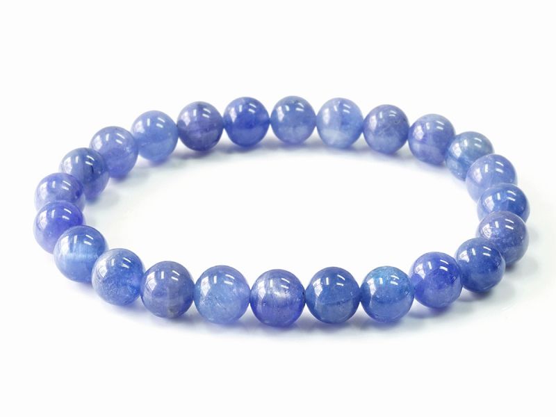 【高品質】タンザナイトのブレスレット タンザナイト ブレスレット 8mm玉 No.19 最高級（5A）｜最高級