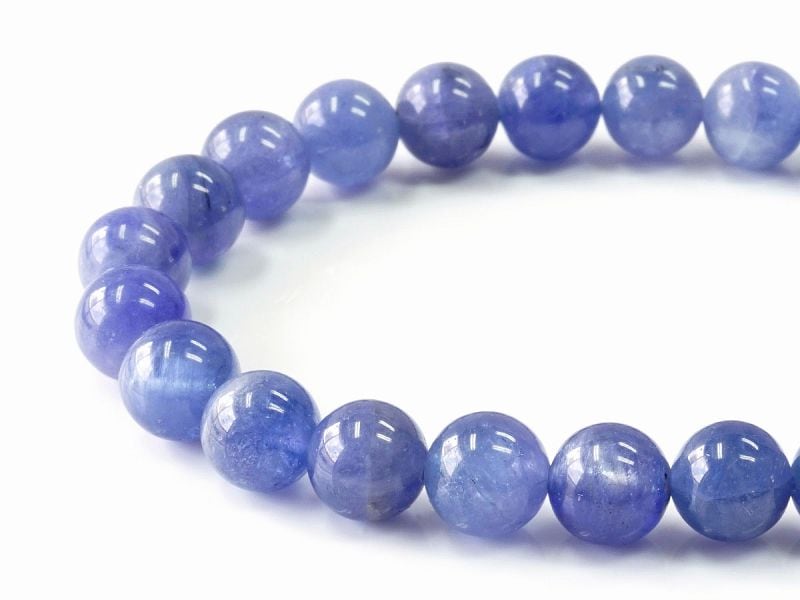 タンザナイト ブレスレット 8mm玉 No.20 最高級（5A）｜最高級