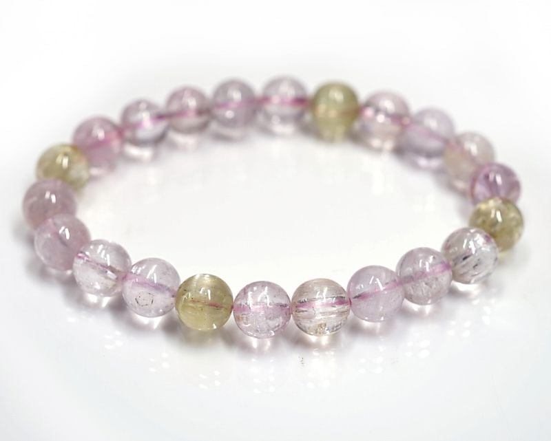 クンツァイト （マルチカラー）ブレスレット 8.5mm玉 No.23 最高級（5A