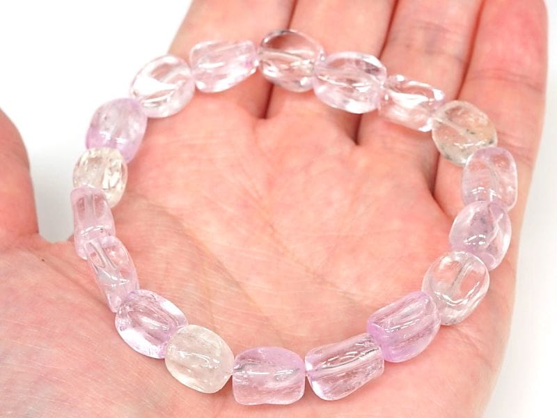 クンツァイト イレギュラー ブレスレット No.34 （鑑別書付） 最高級