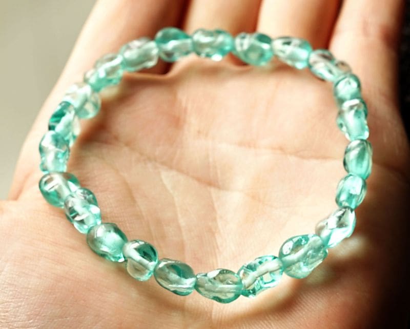 ブルーアパタイト イレギュラーブレスレット No.15 最高級（5A）｜最  