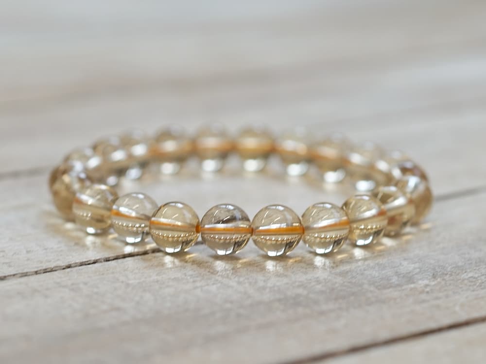 【驚きの値段】 （非加熱・無処理） 天然シトリン ブレスレット No.28 9.5mm玉 アクセサリー