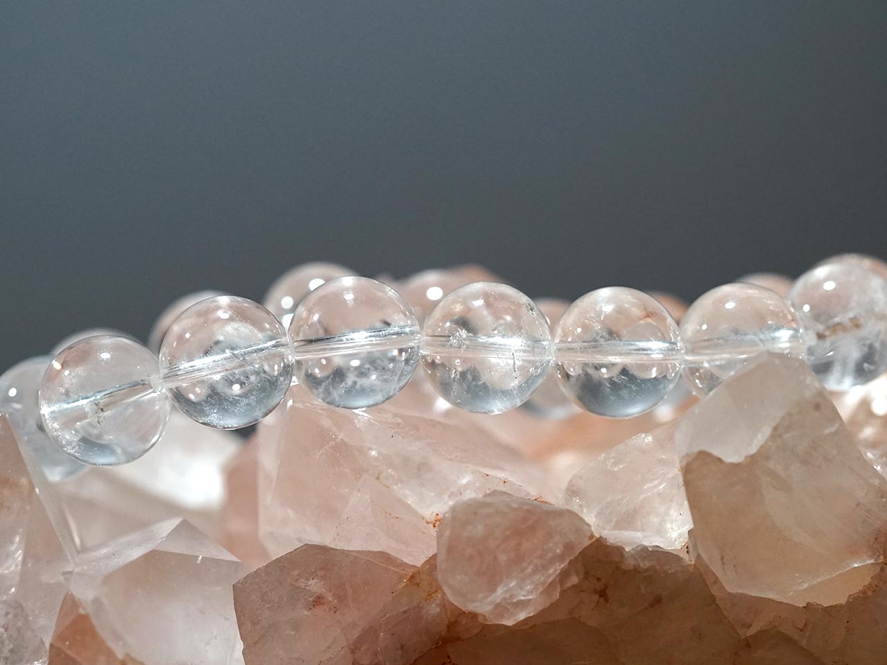 ヒマラヤ水晶 （ガネーシュヒマール産） ブレスレット 14mm玉 No