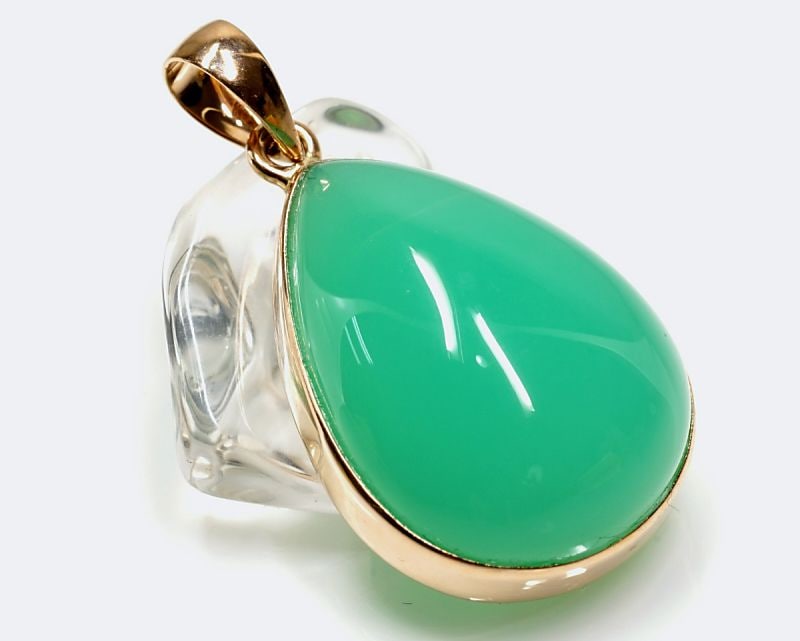 クリソプレーズ ペンダントトップ （18金ピンクゴールド） No.8 （鑑別