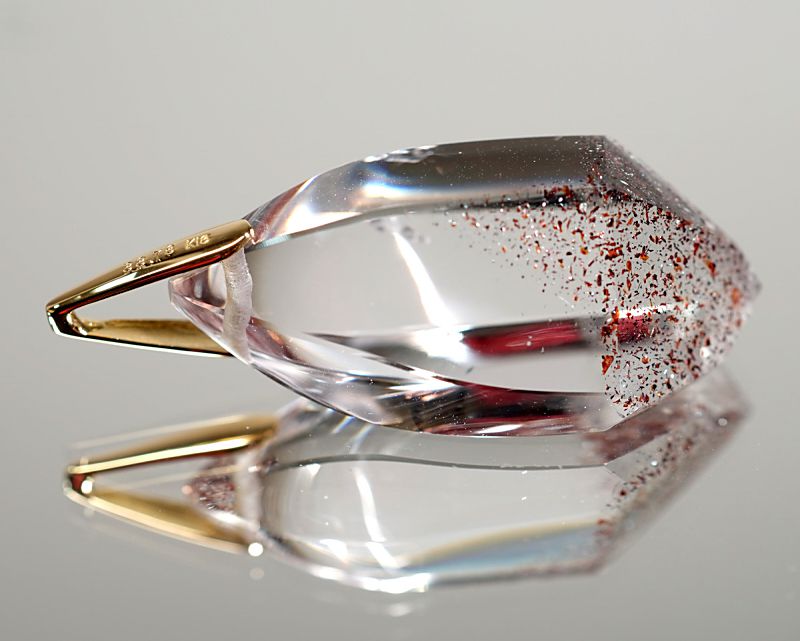 最高級（5A） ストロベリークォーツ ペンダントトップ （18金イエローゴールド） No.12 パワーストーン 天然石