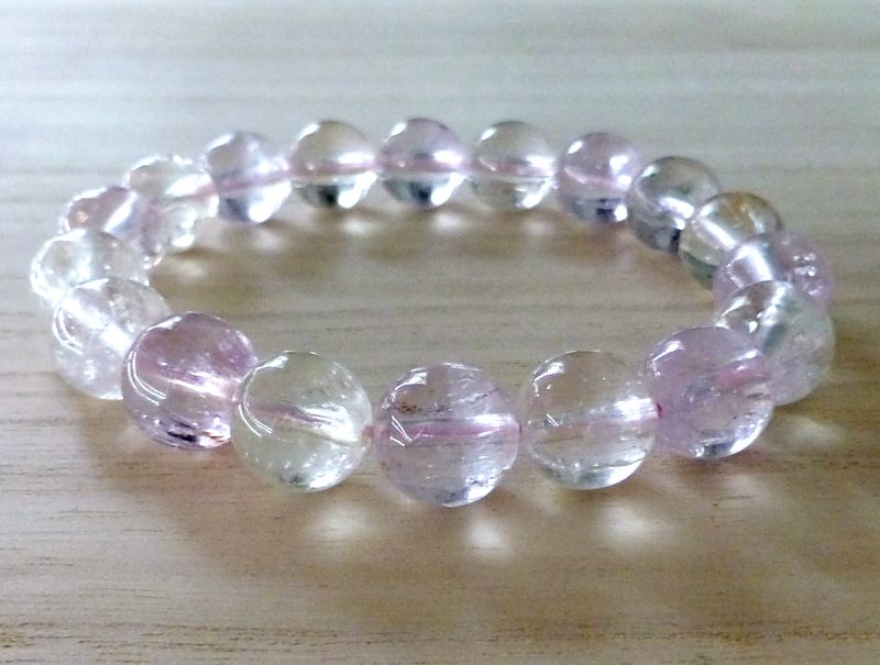 11mmマルチカラークンツァイトブレスレットファイナルグレード アフガニスタン産 最高級（5A） クンツァイト （マルチカラー） ブレスレット 8mm玉 No.5