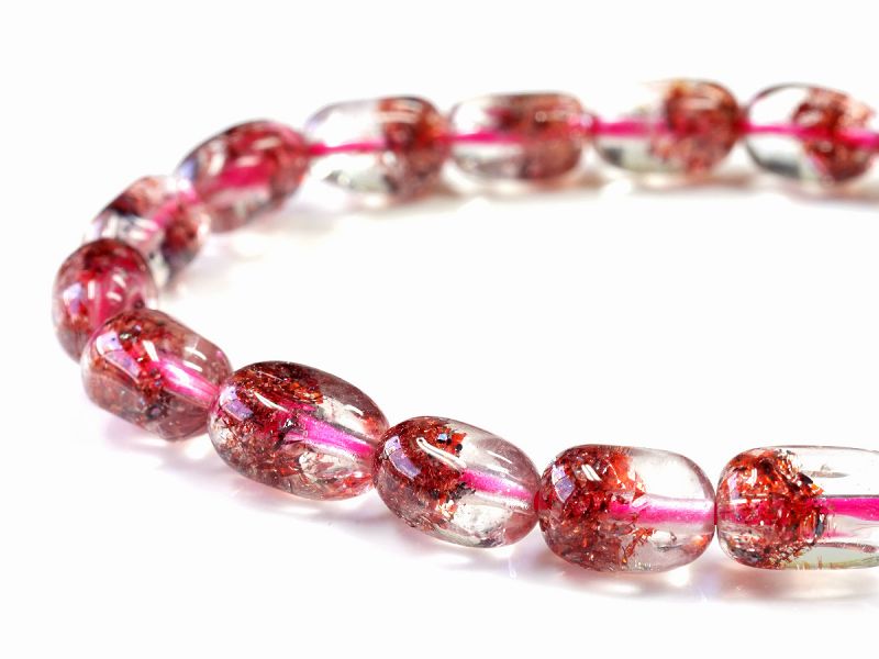 ストロベリークォーツ イレギュラーブレスレット No 4 最高級パワーストーン販売のフォレストブルー 送料無料 返品交換ok