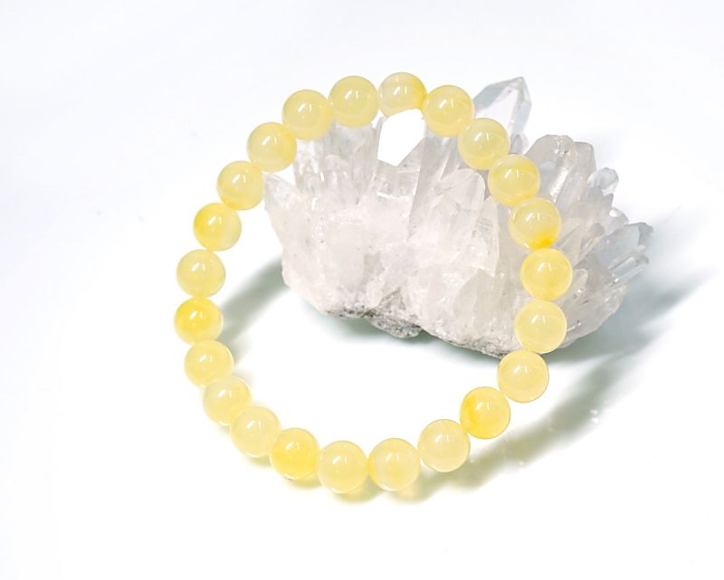 イエロー スミソナイト ブレスレット 9mm玉 No.13 （鑑別書付） 最高級