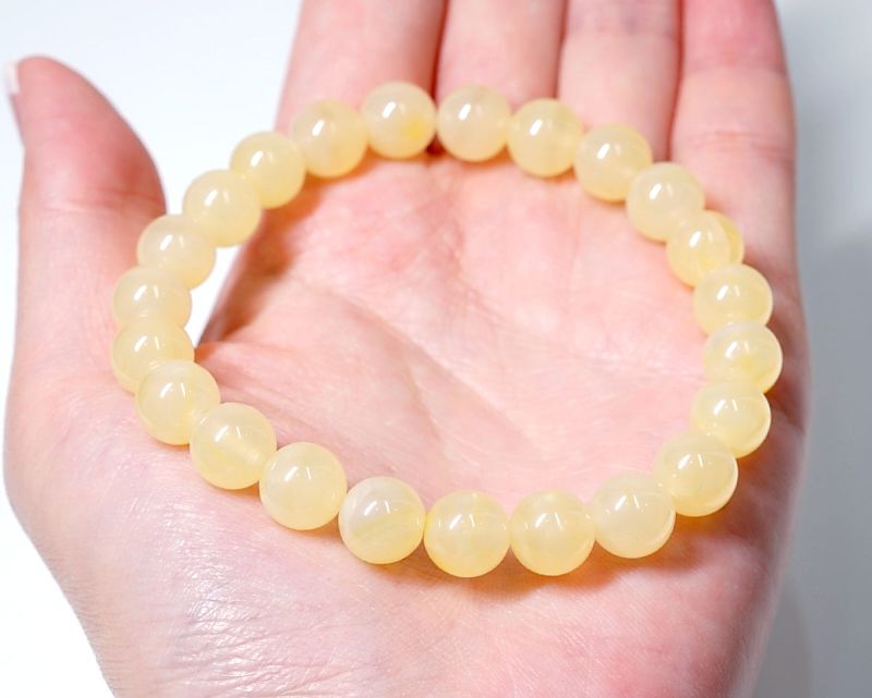 イエロー スミソナイト ブレスレット 9mm玉 No.14 （鑑別書付） 最高級
