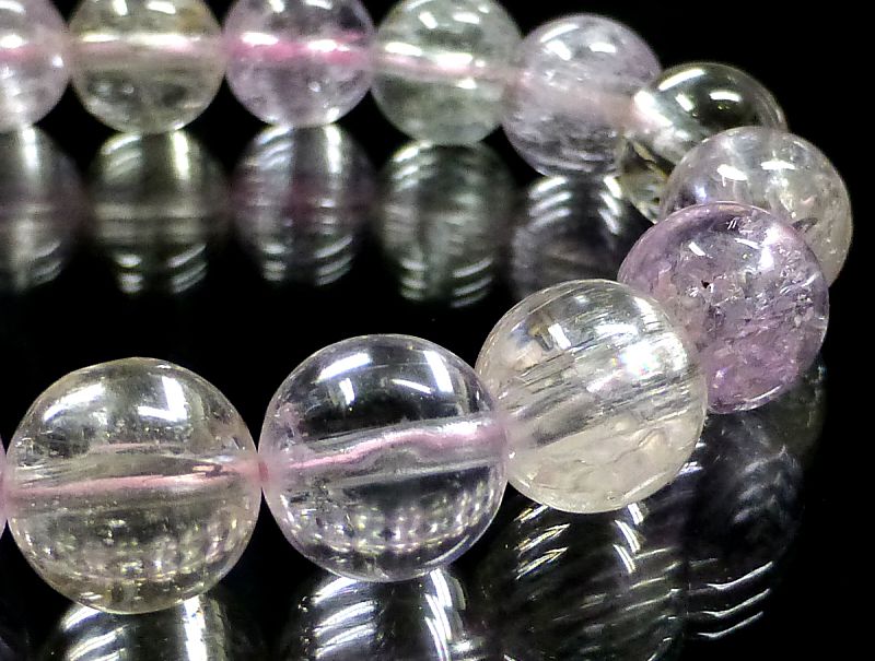 11mmマルチカラークンツァイトブレスレットファイナルグレード アフガニスタン産 最高級（5A） クンツァイト （マルチカラー） ブレスレット 8mm玉 No.5