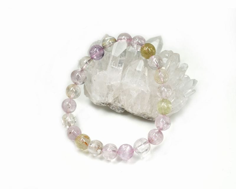 クンツァイト （マルチカラー） ブレスレット 8.5mm玉 No.8 最高級（5A