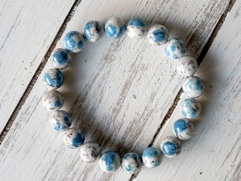 K2ブルー アズライト ブレスレット 10mm玉 No.10｜最高級