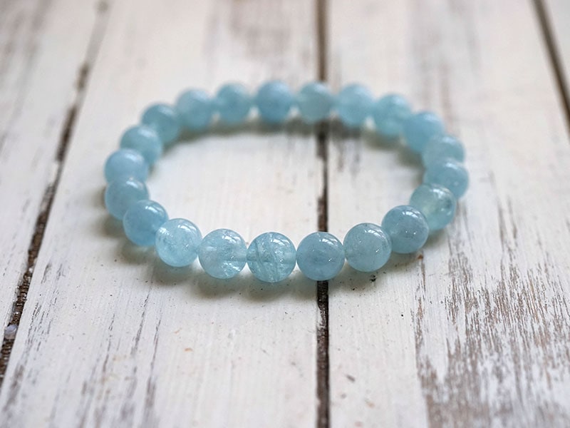 ⭐︎【高級】天然 アクアマリン ブレスレット 10mm アクアマリン ブレスレット Aquamarine 10mm 一点物 111-2551